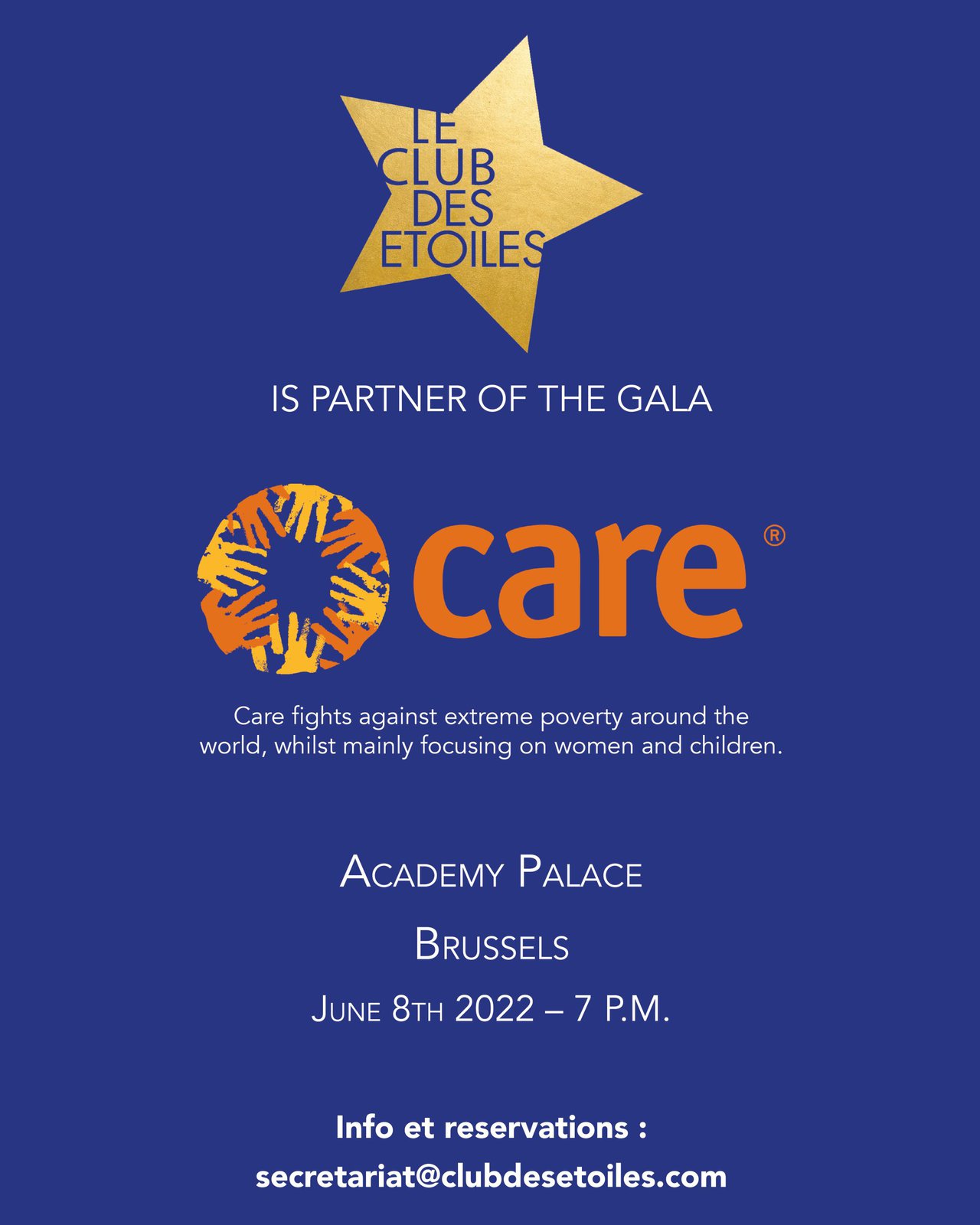 Care Gala dinner at the Palace of the Academies. Le Club des Etoiles