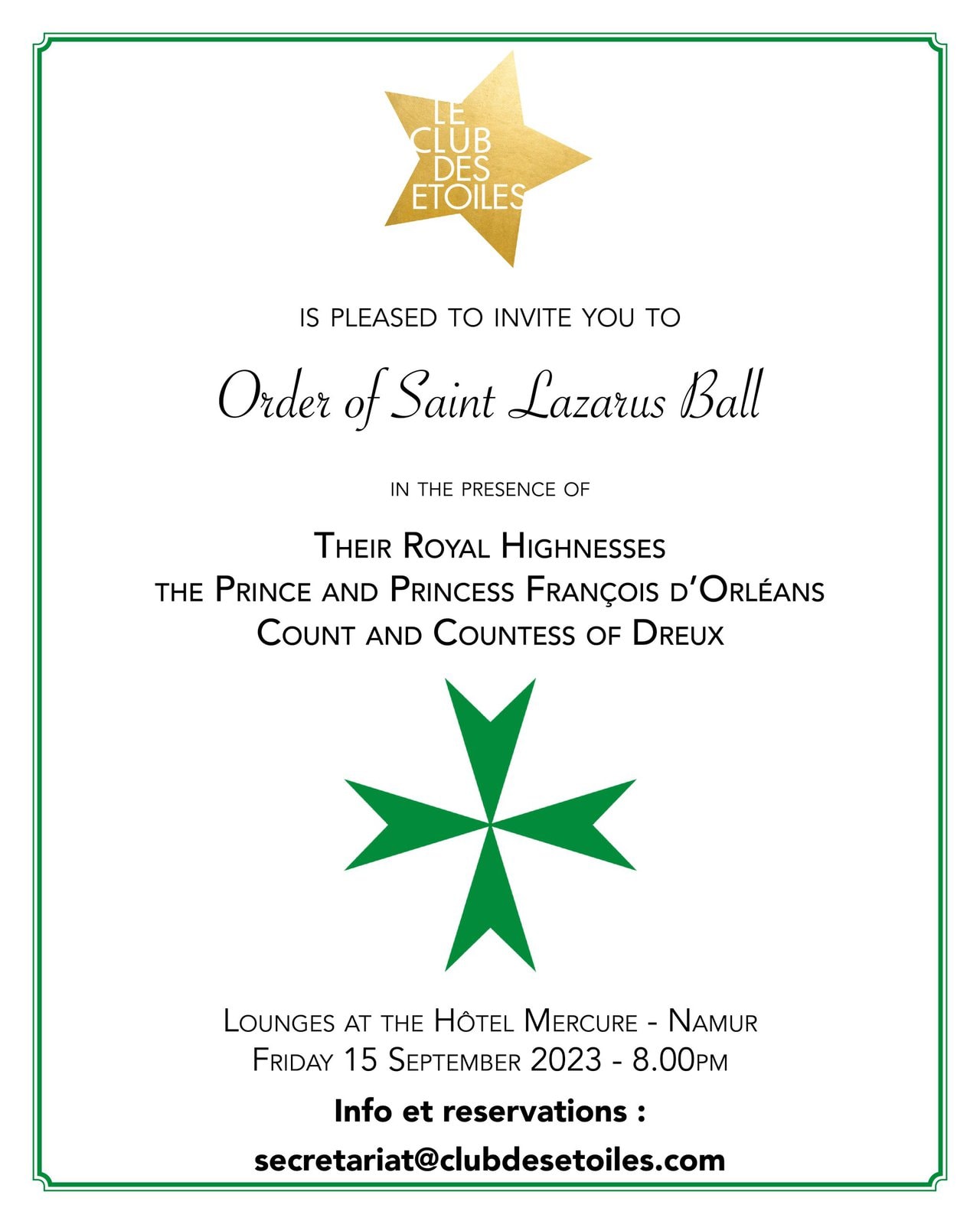 Order of Saint Lazarus Ball Le Club des Etoiles A business & social